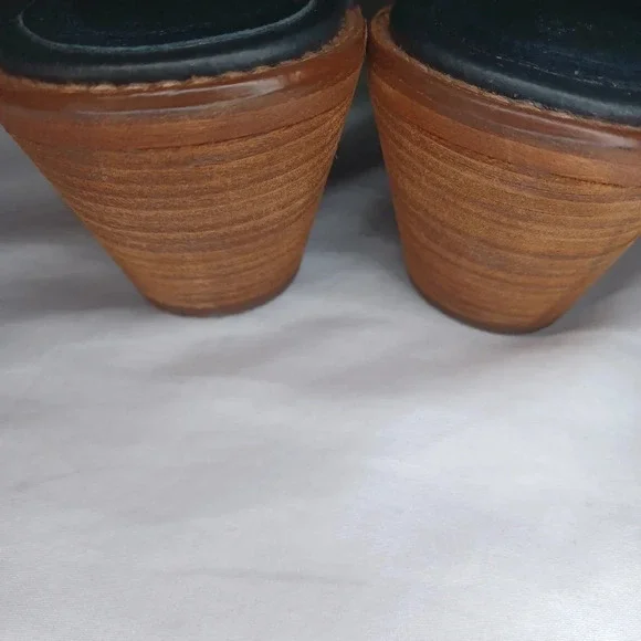 Sundance Veracruz Bella Notte leather Stacked Heel Boho Mules - Picture 10 of 16